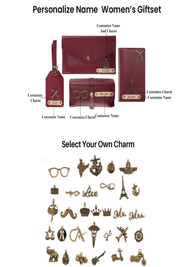 AICA Customised Name & Charm Gift Hamper for Women - Wine | Gifts for Woman | Return Birthday Gifts for Women |Christmas Gift for Woman Girls |Secret Santa Gifts for Office Staff - Image 3